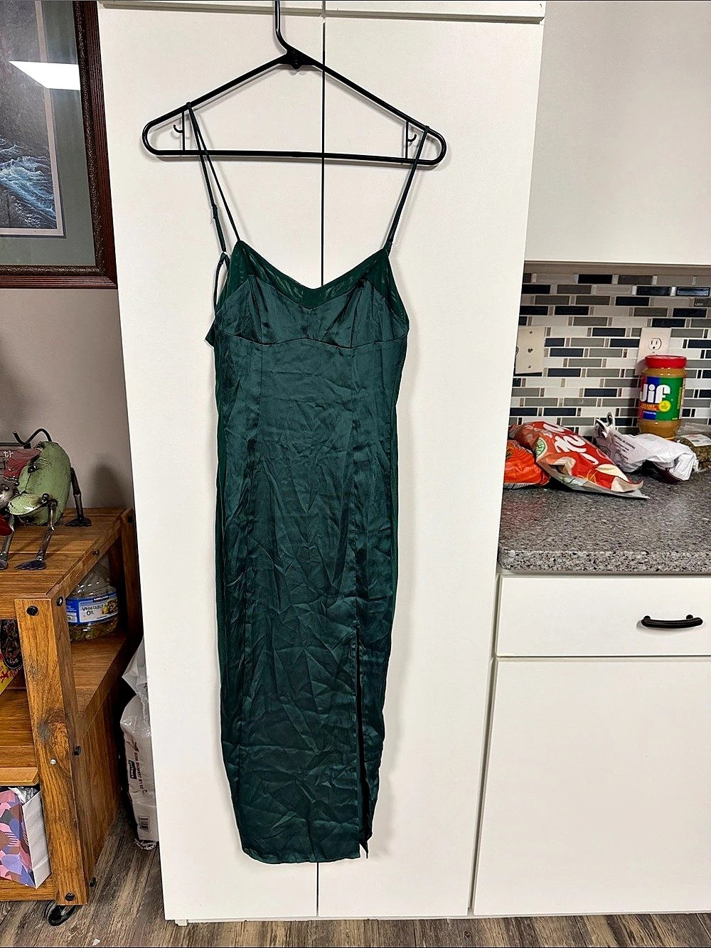 Free People Right This Way Bias Slip Green Dress